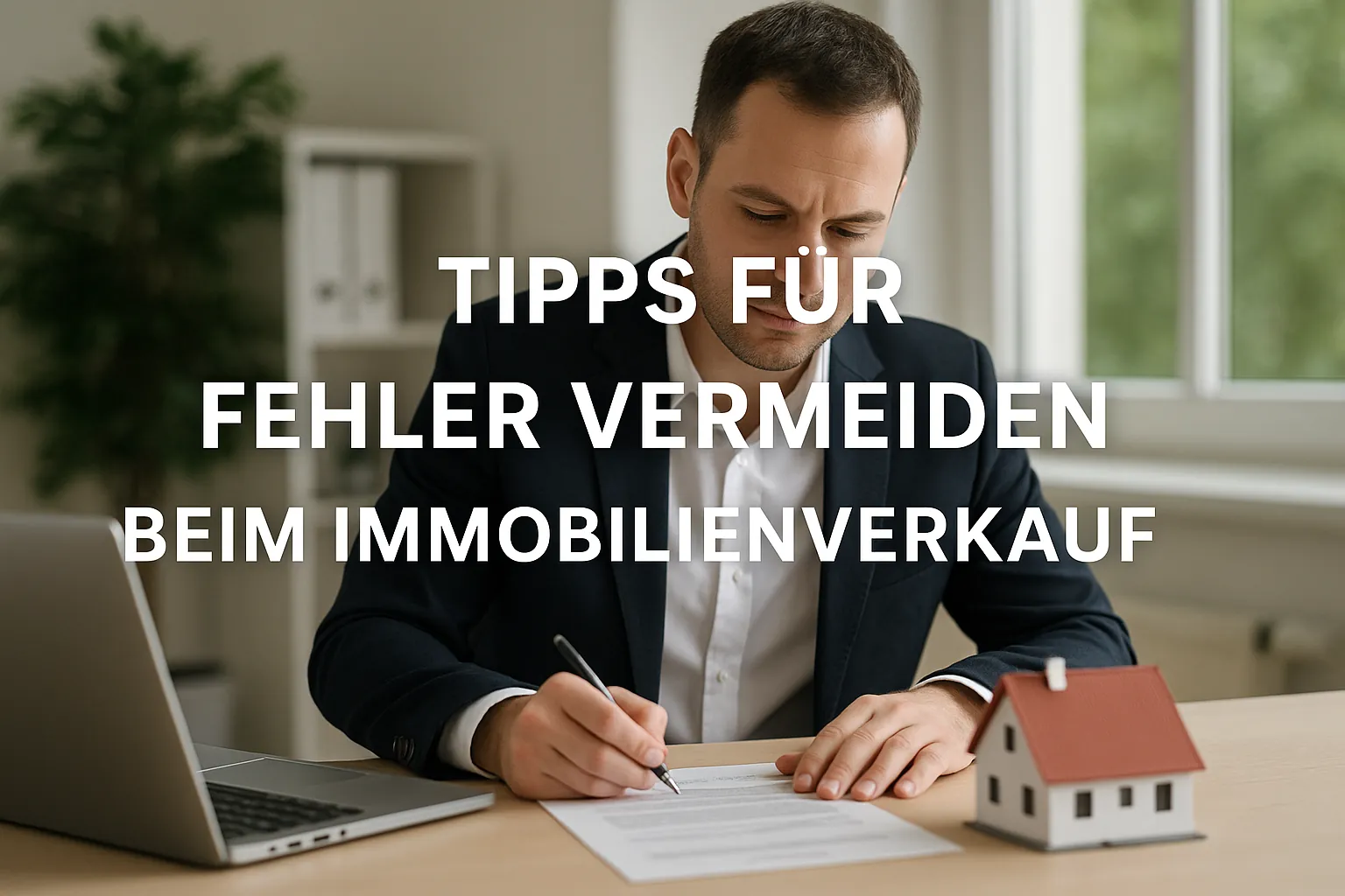 Tipps für Fehler vermeiden bem Immobilienverkauf. Bitte neutrales, fotorealistisches bild, mit so wenig text wie möglich. seriös dezent.