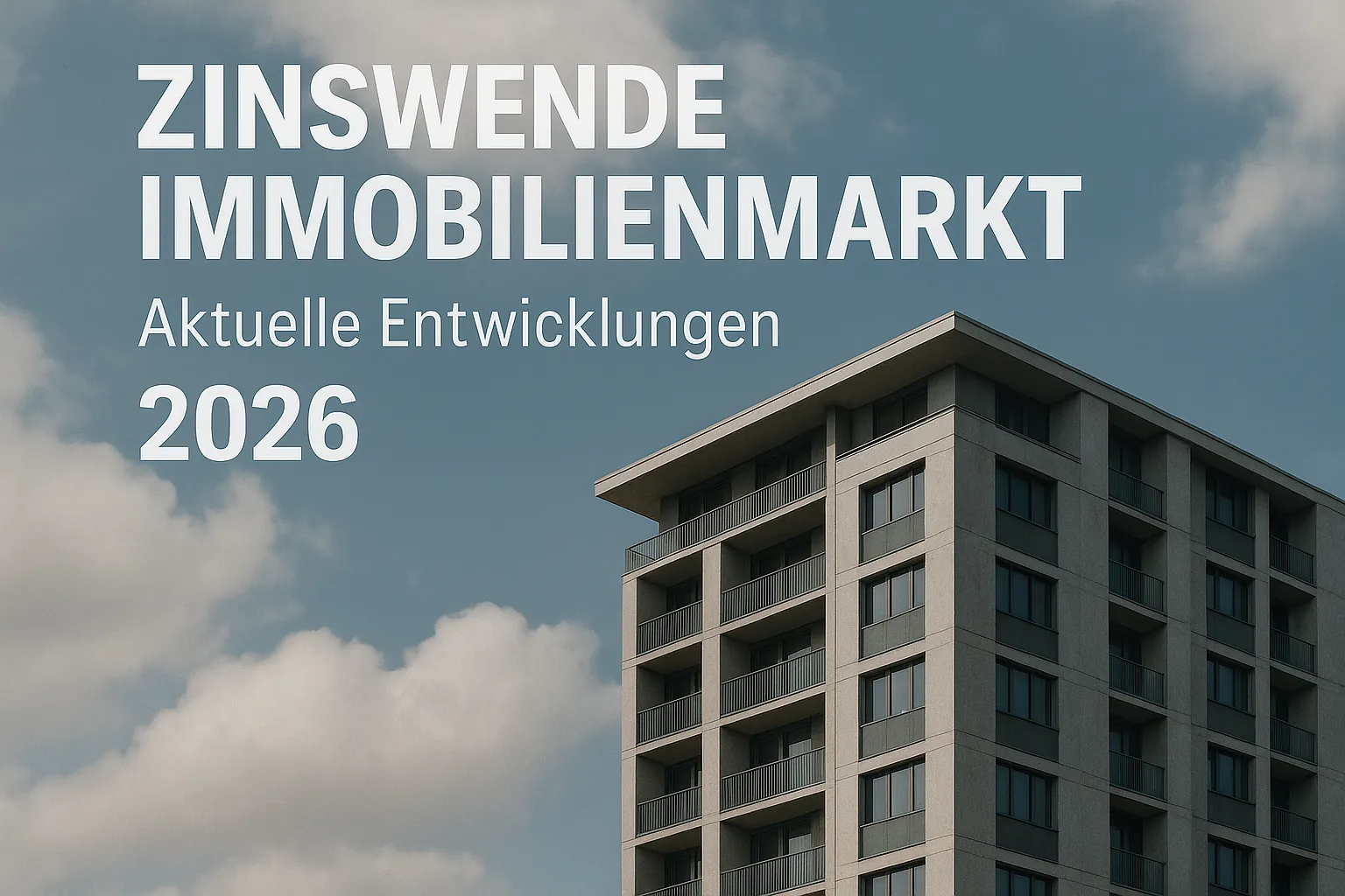 Zinswende Immobilienmarkt: Aktuelle Entwicklungen 2026, fotorealtistisch , wenig text, seriös dezent