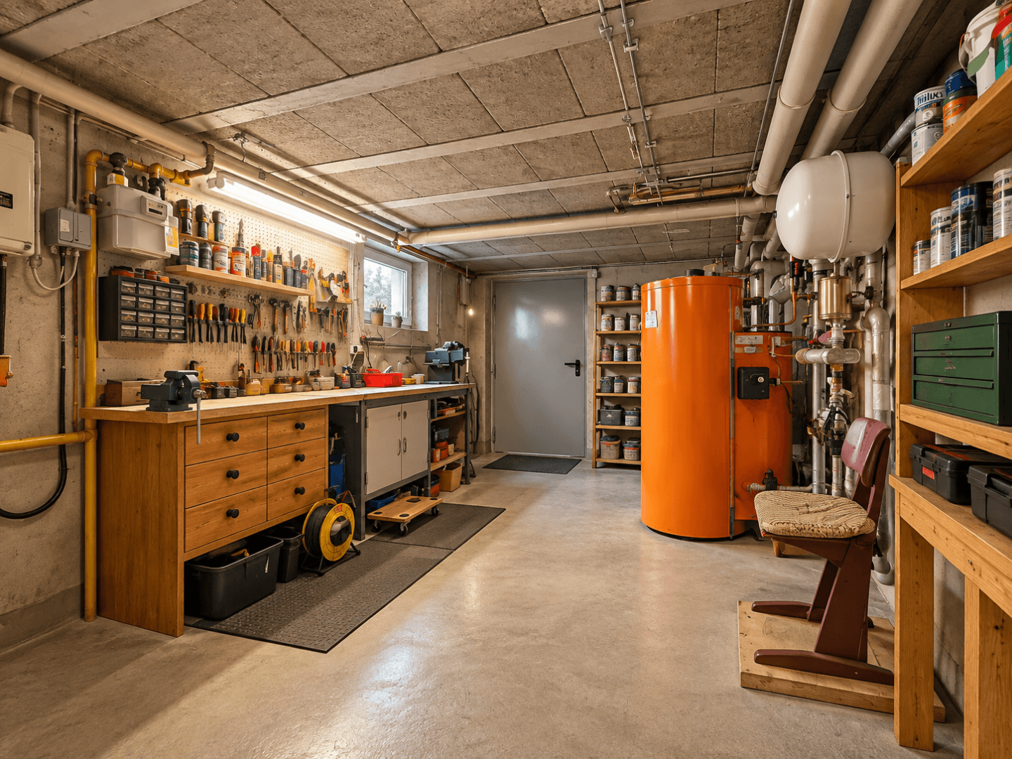 Heizraum mit Werkstatt